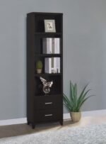 LEWES 4-SHELF ENGINEERED WOOD MEDIA TOWER CAPPUCCINO - Image 2