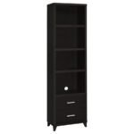 LEWES 4-SHELF ENGINEERED WOOD MEDIA TOWER CAPPUCCINO