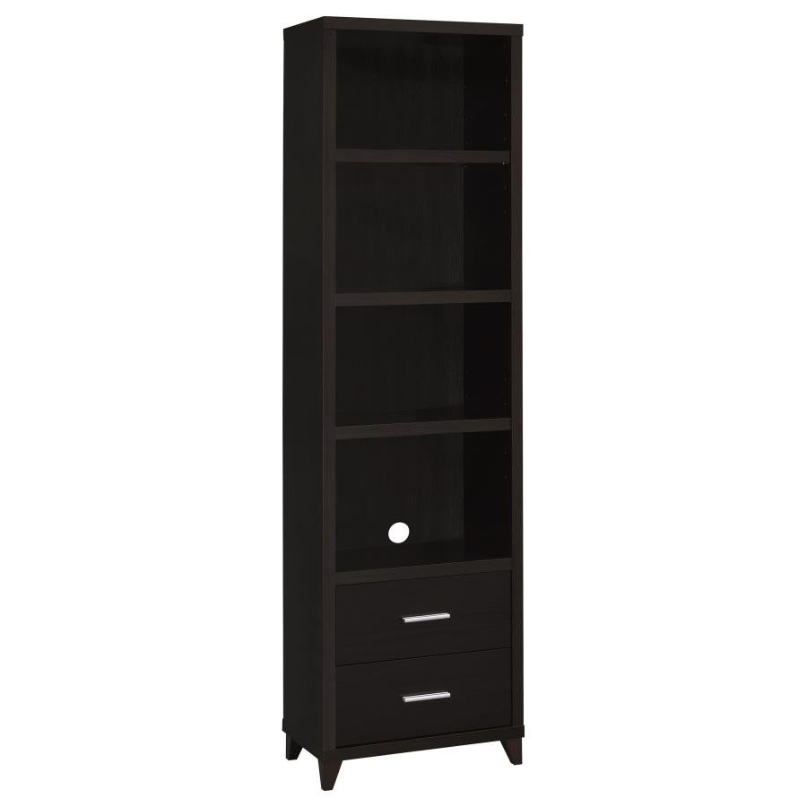 700882_02x900.jpg LEWES 4-SHELF ENGINEERED WOOD MEDIA TOWER CAPPUCCINO - Image 1
