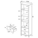 LEWES 4-SHELF ENGINEERED WOOD MEDIA TOWER CAPPUCCINO - Image 5