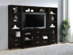 LEWES 4-SHELF ENGINEERED WOOD MEDIA TOWER CAPPUCCINO - Image 6