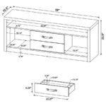 BURKE 3-PIECE 59-INCH TV ENTERTAINMENT CENTER GREY DRIFTWOOD - Image 16