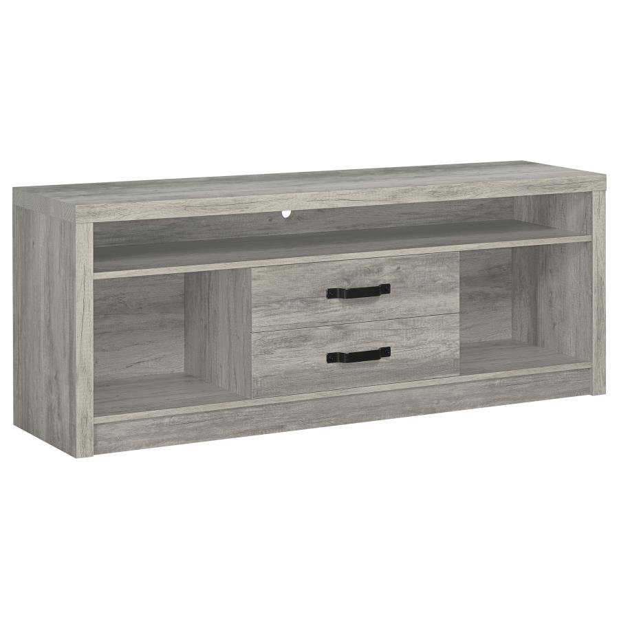 701024_02x900.jpg BURKE 2-DRAWER ENGINEERED WOOD 59-INCH TV STAND GREY DRIFTWOOD - Image 1