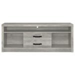 BURKE 2-DRAWER ENGINEERED WOOD 59-INCH TV STAND GREY DRIFTWOOD - Image 4