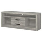 BURKE 2-DRAWER ENGINEERED WOOD 59-INCH TV STAND GREY DRIFTWOOD - Image 5