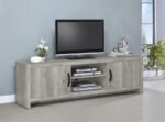 BURKE 2-DOOR ENGINEERED WOOD 71-INCH TV STAND GREY DRIFTWOOD - Image 2