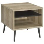 WELSH SQUARE ENGINEERED WOOD SIDE END TABLE DISTRESSED PINE