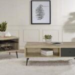 WELSH 2-PIECE COFFEE AND END TABLE SET DISTRESSED PINE