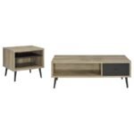 WELSH 2-PIECE COFFEE AND END TABLE SET DISTRESSED PINE - Image 2