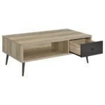 WELSH 1-DRAWER ENGINEERED WOOD COFFEE TABLE DISTRESSED PINE - Image 3