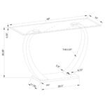 PRUITT GLASS TOP METAL BASE CONSOLE TABLE SATIN SILVER - Image 3
