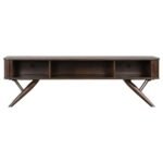 VALNA WOOD 71-INCH TV STAND WITH SLIDING DOORS WALNUT - Image 5
