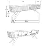 VALNA WOOD 71-INCH TV STAND WITH SLIDING DOORS WALNUT - Image 7