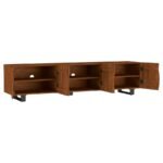 TRASK 86-INCH WOOD TV STAND MEDIA CONSOLE MANGO BROWN - Image 3