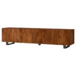 TRASK 86-INCH WOOD TV STAND MEDIA CONSOLE MANGO BROWN - Image 5