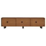 TRASK 86-INCH WOOD TV STAND MEDIA CONSOLE MANGO BROWN - Image 8