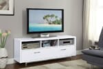 CASEY 2-DRAWER ENGINEERED WOOD 60-INCH TV STAND WHITE - Image 2