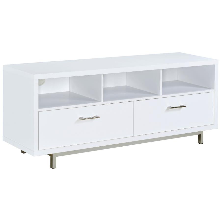 701972_02x900.jpg CASEY 2-DRAWER ENGINEERED WOOD 60-INCH TV STAND WHITE - Image 1