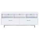 CASEY 2-DRAWER ENGINEERED WOOD 60-INCH TV STAND WHITE - Image 3