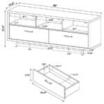 CASEY 2-DRAWER ENGINEERED WOOD 60-INCH TV STAND WHITE - Image 8