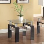 DYER 1-SHELF SQUARE GLASS TOP SIDE END TABLE BLACK - Image 2