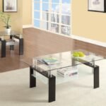 DYER 2-PIECE RECTANGULAR COFFEE AND END TABLE SET BLACK