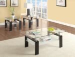 DYER 3-PIECE RECTANGULAR COFFEE AND END TABLE SET BLACK