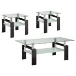 DYER 3-PIECE RECTANGULAR COFFEE AND END TABLE SET BLACK - Image 2