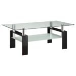 DYER 1-SHELF RECTANGULAR GLASS TOP COFFEE TABLE BLACK