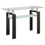 DYER RECTANGULAR GLASS TOP ENTRYWAY SOFA CONSOLE TABLE BLACK