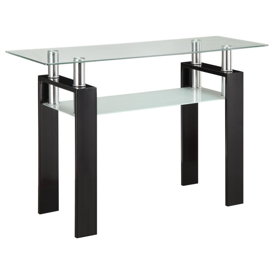 702289_02x900.jpg DYER RECTANGULAR GLASS TOP ENTRYWAY SOFA CONSOLE TABLE BLACK - Image 1