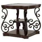 LANEY 1-SHELF GLASS TOP RECTANGULAR END TABLE DEEP MERLOT - Image 4