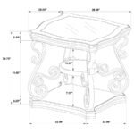 LANEY 1-SHELF GLASS TOP RECTANGULAR END TABLE DEEP MERLOT - Image 7