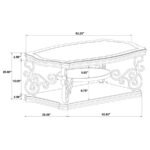 LANEY 1-SHELF GLASS TOP RECTANGULAR COFFEE TABLE DEEP MERLOT - Image 8
