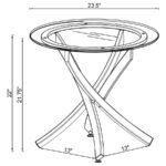 BROOKE ROUND GLASS TOP SIDE END TABLE METAL BASE CHROME - Image 3