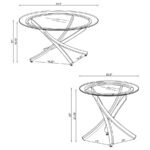 BROOKE 2-PIECE ROUND COFFEE AND END TABLE SET CHROME - Image 5