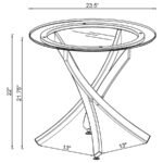 BROOKE 3-PIECE ROUND COFFEE AND END TABLE SET CHROME - Image 6