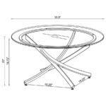 BROOKE ROUND GLASS TOP COFFEE TABLE METAL BASE CHROME - Image 3