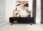 MARSDEN 2-DOOR MANGO WOOD 70-INCH TV STAND CHARCOAL BLACK - Image 2