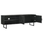 MARSDEN 2-DOOR MANGO WOOD 70-INCH TV STAND CHARCOAL BLACK - Image 4