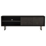 MARSDEN 2-DOOR MANGO WOOD 70-INCH TV STAND CHARCOAL BLACK - Image 5