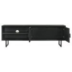MARSDEN 2-DOOR MANGO WOOD 70-INCH TV STAND CHARCOAL BLACK - Image 6