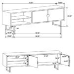 MARSDEN 2-DOOR MANGO WOOD 70-INCH TV STAND CHARCOAL BLACK - Image 11