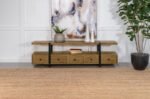 OTTO 5-DRAWER MANGO WOOD 70-INCH TV STAND MEDIA CONSOLE BROWN - Image 2