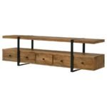 OTTO 5-DRAWER MANGO WOOD 70-INCH TV STAND MEDIA CONSOLE BROWN - Image 5