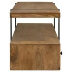 OTTO 5-DRAWER MANGO WOOD 70-INCH TV STAND MEDIA CONSOLE BROWN - Image 7