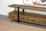 OTTO 5-DRAWER MANGO WOOD 70-INCH TV STAND MEDIA CONSOLE BROWN - Image 9