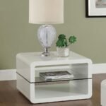 ELANA 1-SHELF RECTANGULAR SIDE END TABLE WHITE HIGH GLOSS - Image 2
