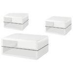 ELANA 3-PIECE COFFEE AND END TABLE SET WHITE HIGH GLOSS - Image 2
