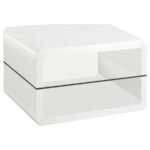 ELANA 3-PIECE COFFEE AND END TABLE SET WHITE HIGH GLOSS - Image 3